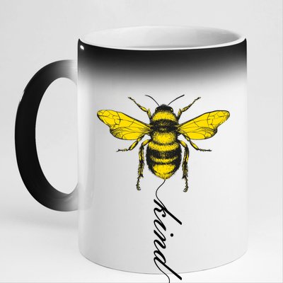 Bee Kind Bumblebee Script 11oz Black Color Changing Mug