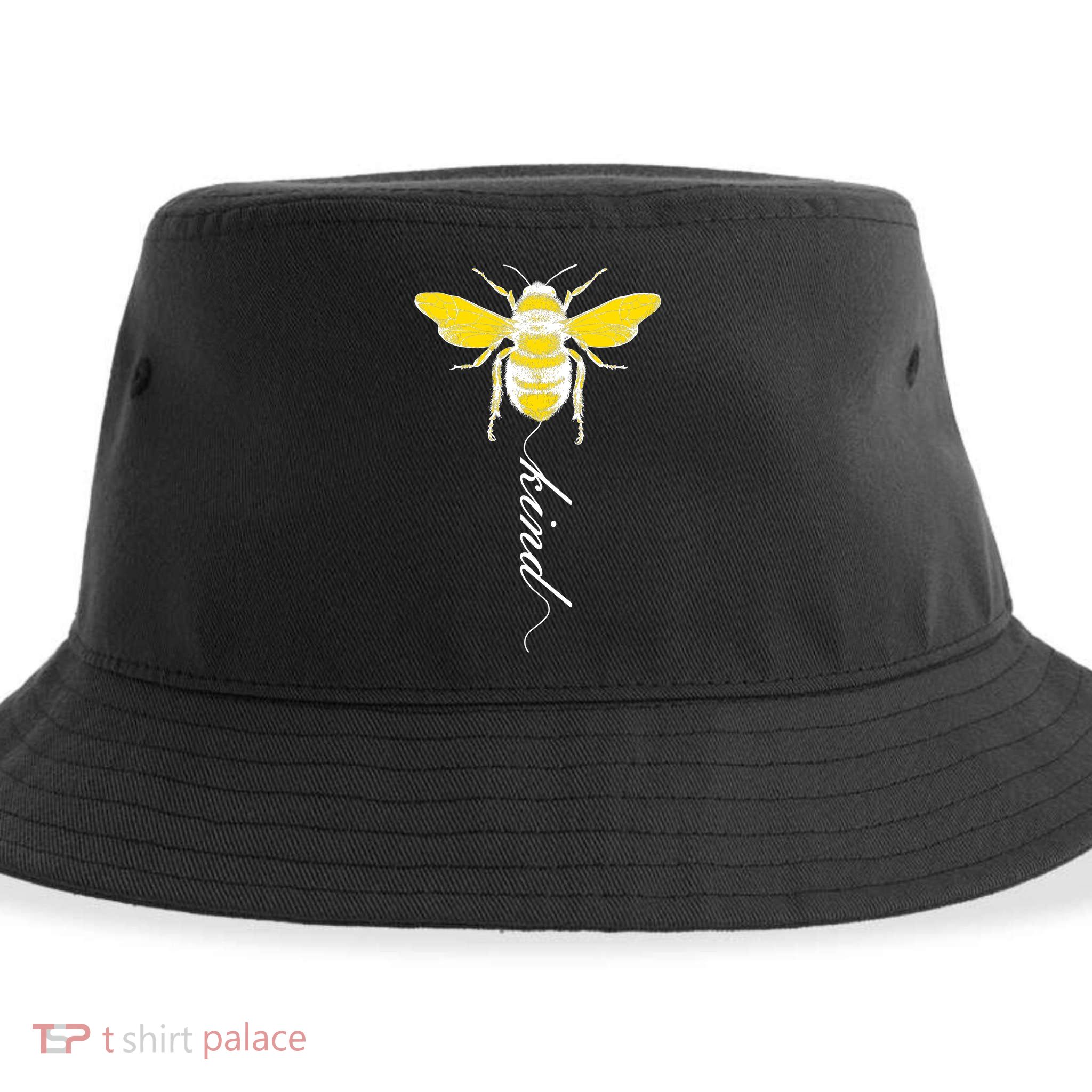 Bee Kind Bumblebee Script Sustainable Bucket Hat
