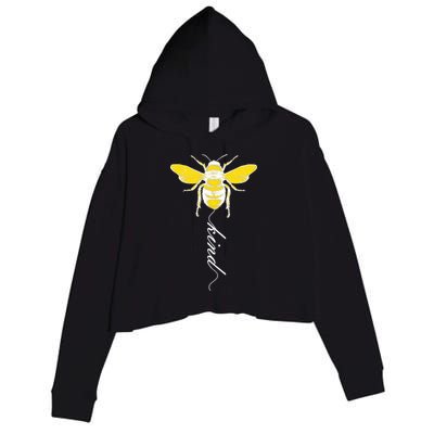 Bee Kind Bumblebee Script Crop Fleece Hoodie