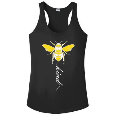 Bee Kind Bumblebee Script Ladies PosiCharge Competitor Racerback Tank