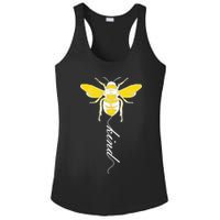 Bee Kind Bumblebee Script Ladies PosiCharge Competitor Racerback Tank