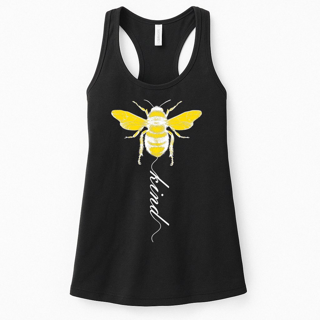 Bee Kind Bumblebee Script Womens Tank Top