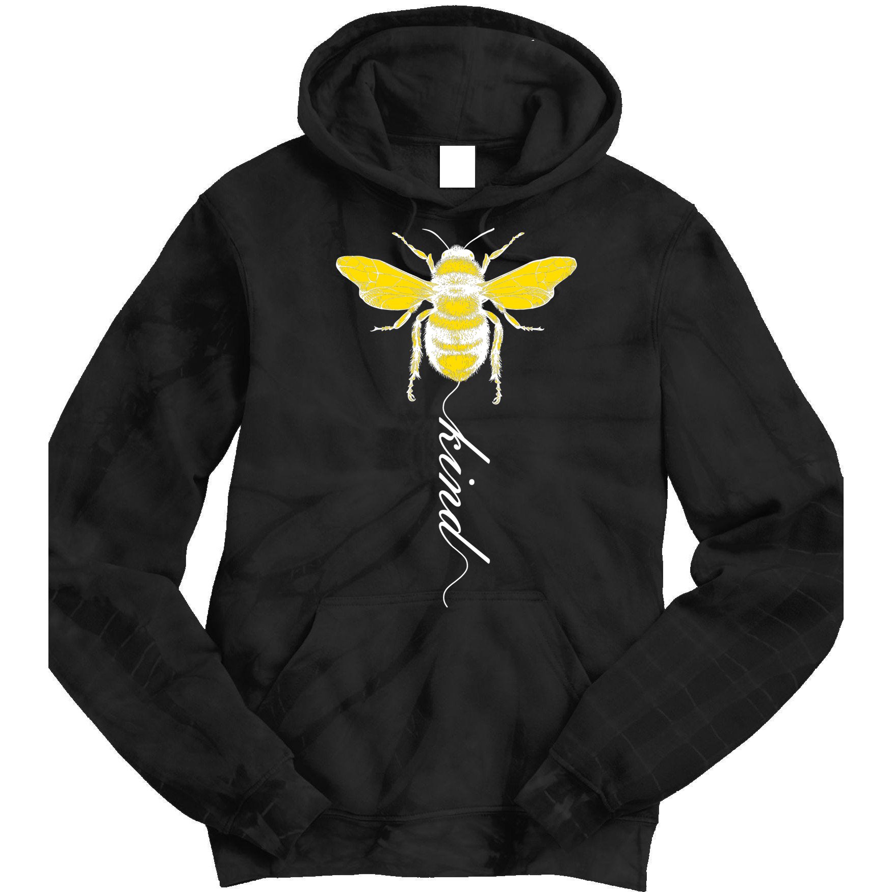 Bee Kind Bumblebee Script Tie Dye Hoodie