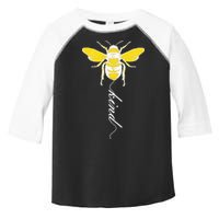 Bee Kind Bumblebee Script Toddler Fine Jersey T-Shirt