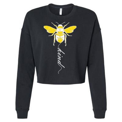 Bee Kind Bumblebee Script Cropped Pullover Crew