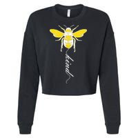 Bee Kind Bumblebee Script Cropped Pullover Crew
