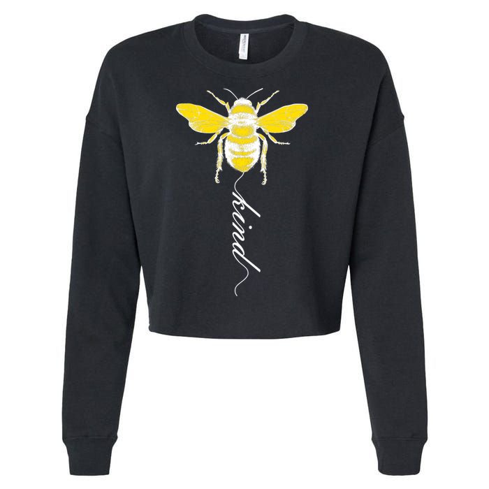 Bee Kind Bumblebee Script Cropped Pullover Crew
