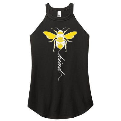 Bee Kind Bumblebee Script Women's Perfect Tri Rocker Tank