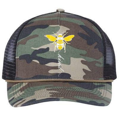 Bee Kind Bumblebee Script Retro Rope Trucker Hat Cap