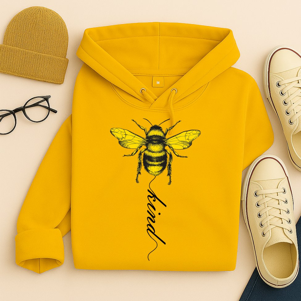 Bee Kind Bumblebee Script Hoodie