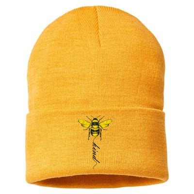 Bee Kind Bumblebee Script Sustainable Knit Beanie