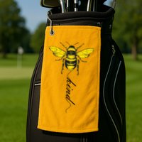 Bee Kind Bumblebee Script Golf Towel