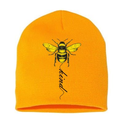 Bee Kind Bumblebee Script Short Acrylic Beanie