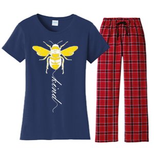 Bee Kind Bumblebee Script Women's Flannel Pajama Set