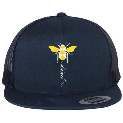 Bee Kind Bumblebee Script Flat Bill Trucker Hat