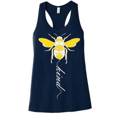 Bee Kind Bumblebee Script Women's Racerback Tank