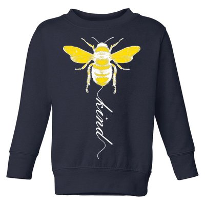 Bee Kind Bumblebee Script Toddler Sweatshirt