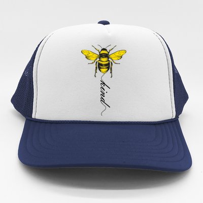 Bee Kind Bumblebee Script Trucker Hat