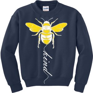 Bee Kind Bumblebee Script Kids Sweatshirt