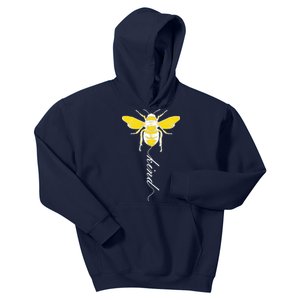 Bee Kind Bumblebee Script Kids Hoodie