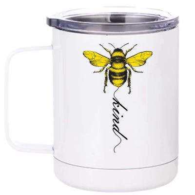 Bee Kind Bumblebee Script 12 oz Stainless Steel Tumbler Cup