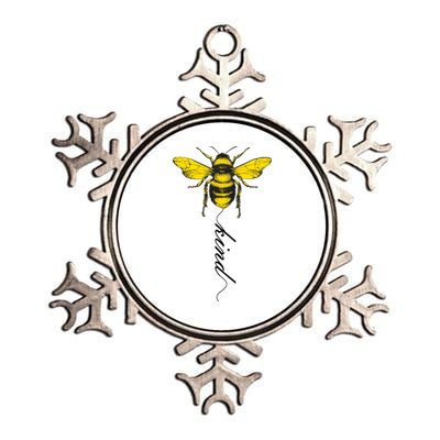 Bee Kind Bumblebee Script Metallic Star Ornament