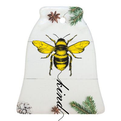 Bee Kind Bumblebee Script Ceramic Bell Ornament