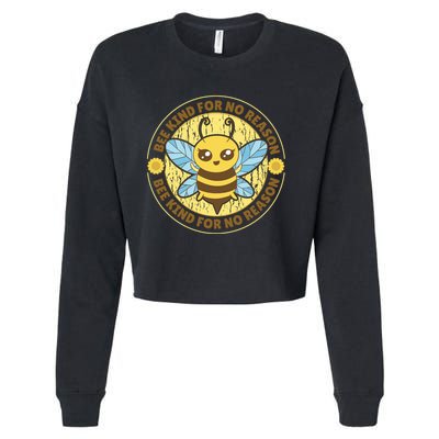 Bee Kind For No Reason Cropped Pullover Crew