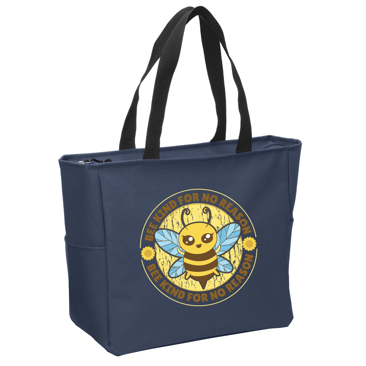 Bee Kind For No Reason Zip Tote Bag