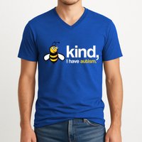 Bee Kind I Have Autism V-Neck T-Shirt