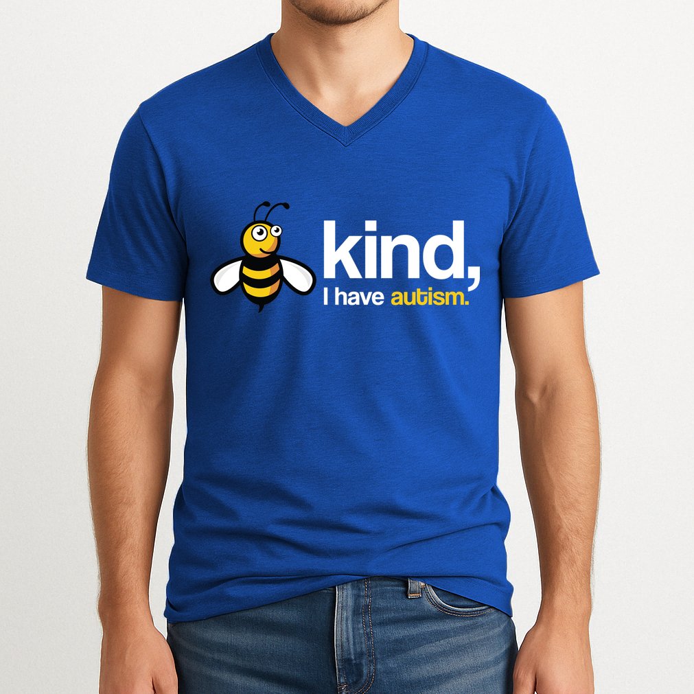 Bee Kind I Have Autism V-Neck T-Shirt