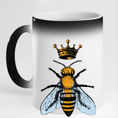 Bee King Crown 11oz Black Color Changing Mug