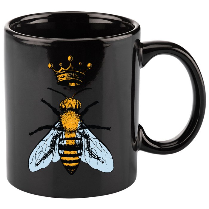 Bee King Crown 11oz C Handle Ceramic Mug