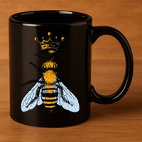Bee King Crown 11oz C Handle Ceramic Mug