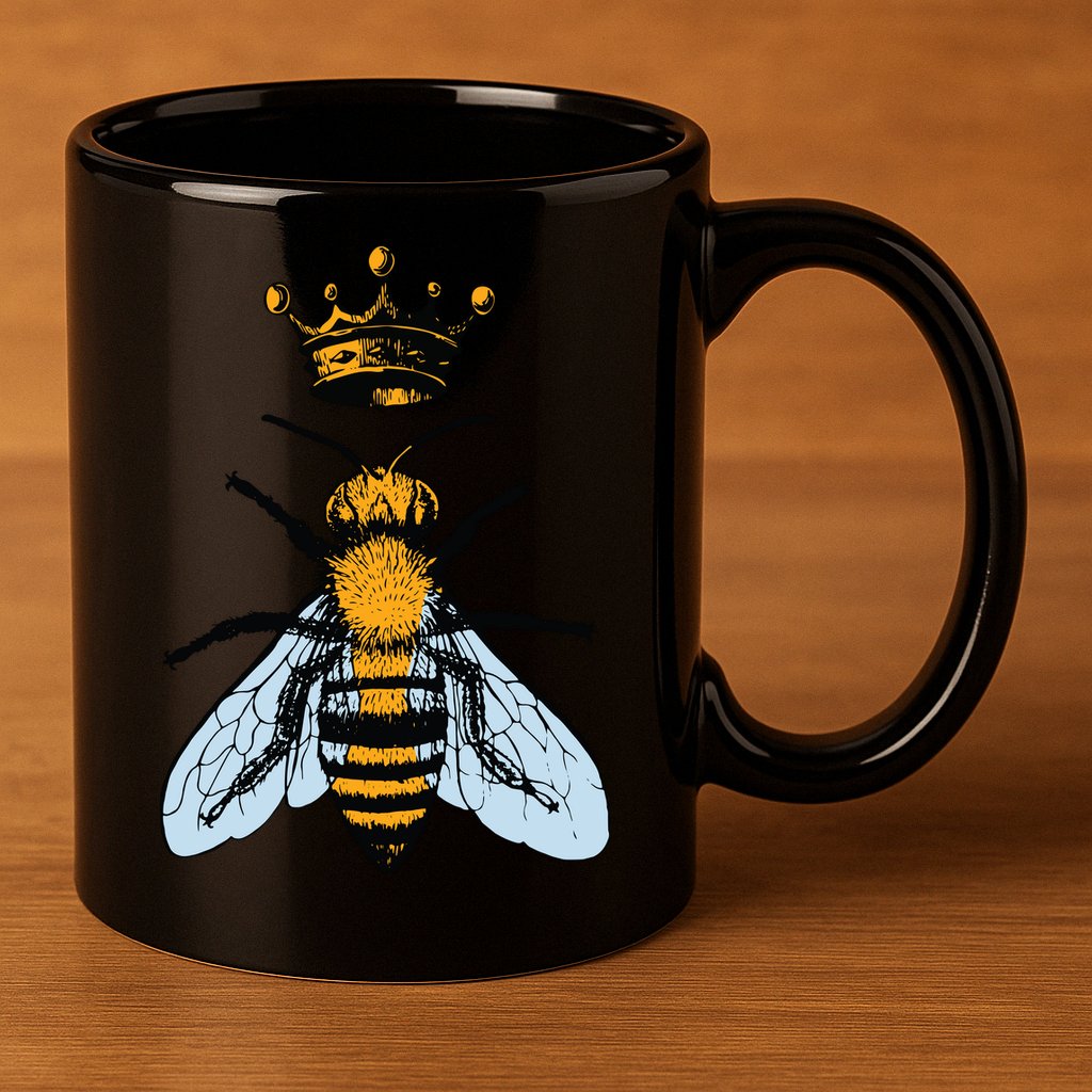 Bee King Crown 11oz C Handle Ceramic Mug
