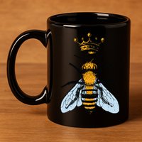 Bee King Crown 11oz C Handle Ceramic Mug