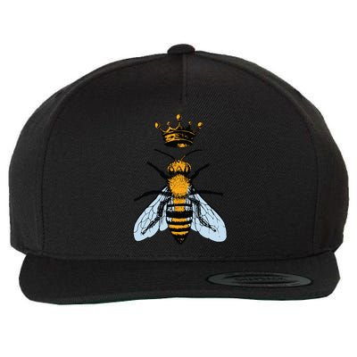 Bee King Crown Wool Snapback Cap