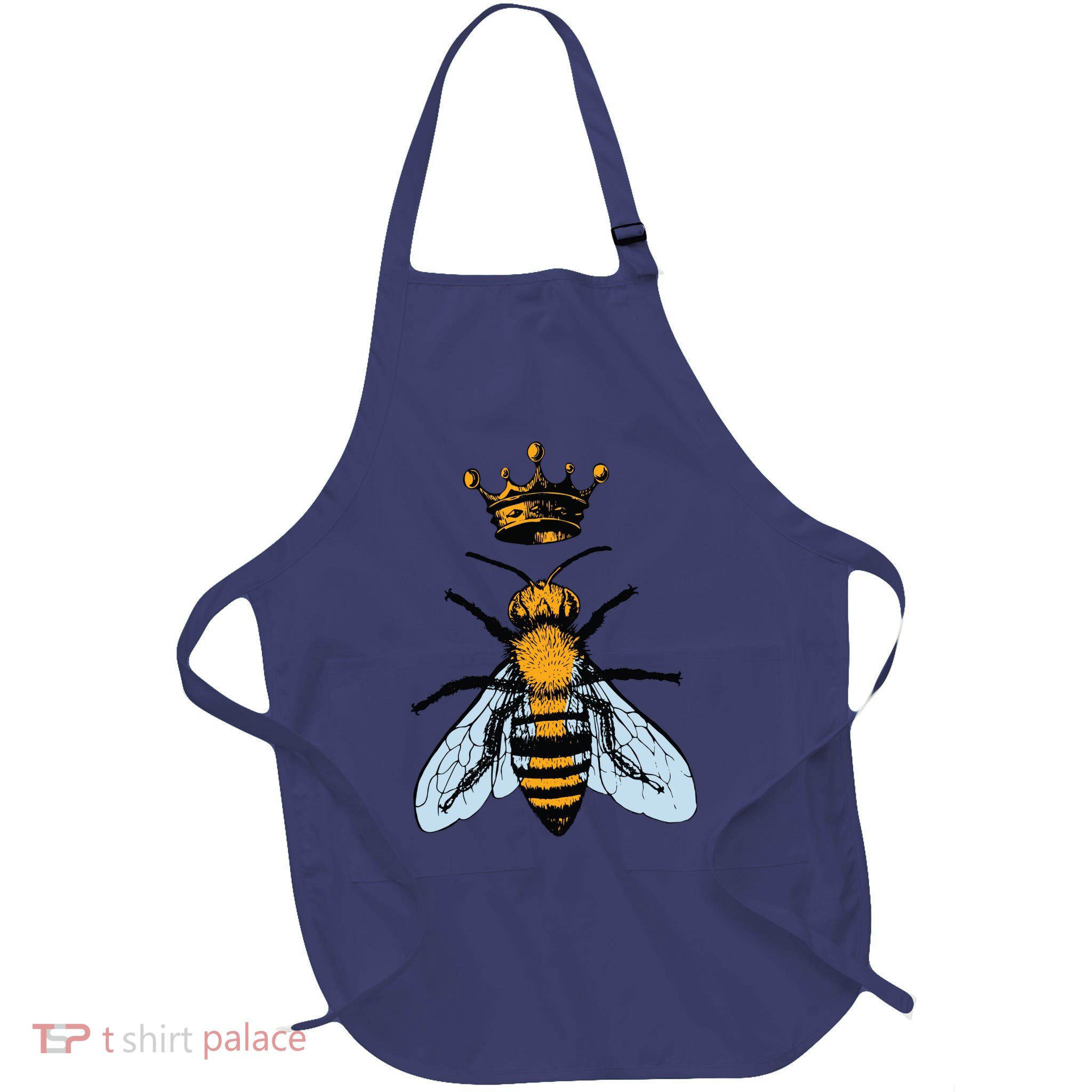 Bee King Crown Full-Length Apron With Pockets