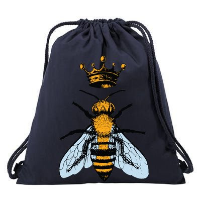 Bee King Crown Drawstring Bag