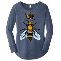 Bee King Crown Women's Perfect Tri Tunic Long Sleeve Shirt