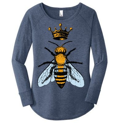 Bee King Crown Women's Perfect Tri Tunic Long Sleeve Shirt