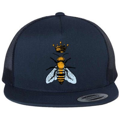 Bee King Crown Flat Bill Trucker Hat