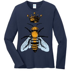 Bee King Crown Ladies Long Sleeve Shirt