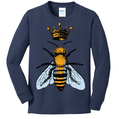 Bee King Crown Kids Long Sleeve Shirt