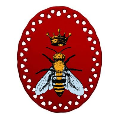 Bee King Crown Ceramic Oval Ornament