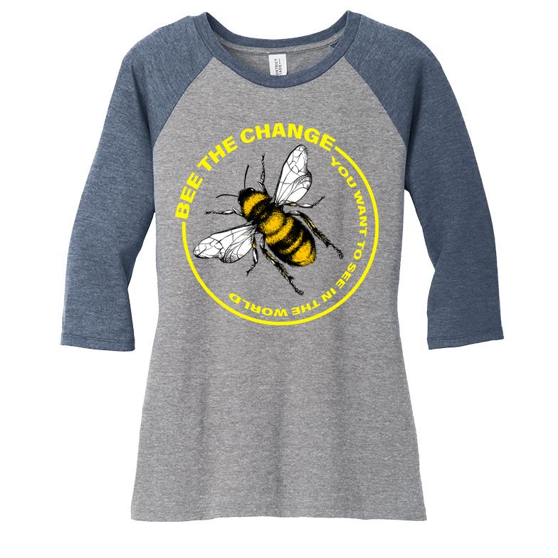 Bee The Change Women's Tri-Blend 3/4-Sleeve Raglan Shirt