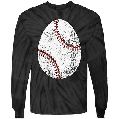 Baseball Easter Egg Tie-Dye Long Sleeve Shirt