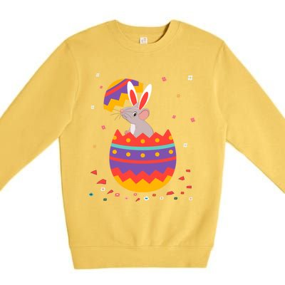 Bunny Ears Eggs Costume Cute Easter Day Graphic Rat Great Gift Premium Crewneck Sweatshirt