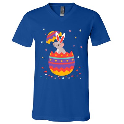 Bunny Ears Eggs Costume Cute Easter Day Graphic Rat Great Gift V-Neck T-Shirt