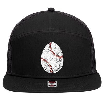 Baseball Easter Egg 7 Panel Mesh Trucker Snapback Hat